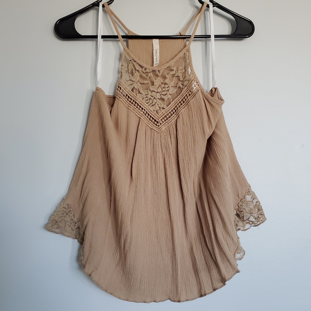 Chocolate Lace Crop Tank